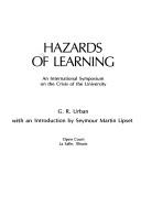 Cover of: Hazards of learning: an international symposium on the crisis of the university