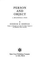 Person and Object by Chisholm, Roderick M.