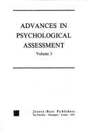 Cover of: Advances in psychological assessment