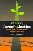 Cover of: Transforming Juvenile Justice: Reform Ideals And  Institutional Realities, 1825-1920
