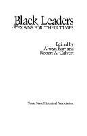 Cover of: Black leaders: Texans for their times