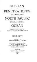 Cover of: Russian Penetration of the North Pacific Ocean, 1700-1797 by Basil Dmytryshyn