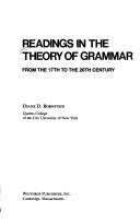 Cover of: Readings in the Theory of Grammar by Diane Bornstein