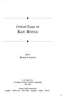 Cover of: Critical essays on Kay Boyle by edited by Marilyn Elkins.