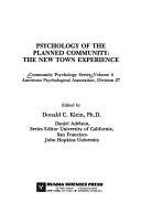 Cover of: Psychology of the planned community: the new town experience