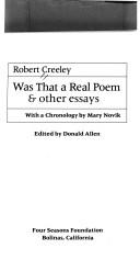 Cover of: Was that a real poem & other essays