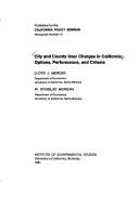 Cover of: City and County User Charges in California: Options, Performance, and Criteria (Monograph / California Policy Seminar)