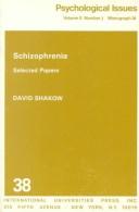 Cover of: Schizophrenia by David Shakow