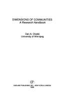 Cover of: Dimensions of communities: a research handbook