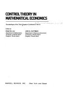 Cover of: Control theory in mathematical economics by Kingston Conference on Differential Games and Control Theory University of Rhode Island 1978.