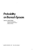 Cover of: Probability on Banach spaces