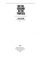 Cover of: On the ground in the thirties