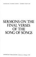 Cover of: Sermons on the Final Verses of the Songs of Songs by Abbot of Ford John, Abbot of Ford John