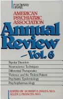 Cover of: American Psychiatric Association Annual Review (Psychiatry Update) by Robert E. Hales, Allen J. Frances