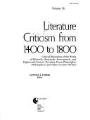 Cover of: Literature Criticism from 1400 to 1800 by Lawrence J. Trudeau