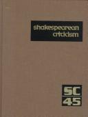 Cover of: SC Volume 45 Shakespearean Criticism by Michelle Lee