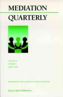 Cover of: Mediation Quarterly, No. 3, Fall 1999 | Michael D. Lang