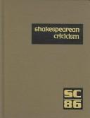 Cover of: SC Volume 86 Shakespearean Criticism by Michelle Lee