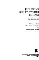 Cover of: Philippine short stories, 1941-1955