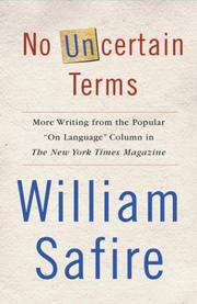 Cover of: No Uncertain Terms by William Safire