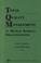 Cover of: Total quality management in human service organizations