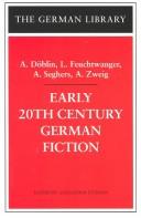 Cover of: Early 20th Century German Fiction (German Library)