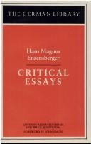 Cover of: Critical Essays (H Enzensbrgr CRT Esy Ppr)
