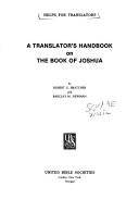 Cover of: On the Book of Joshua (Helps for translators) by Robert G. Bratcher