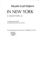 Cover of: In New York: a selection
