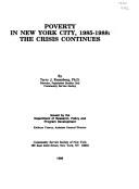 Cover of: Poverty in New York City, 1985-1988: the crisis continues