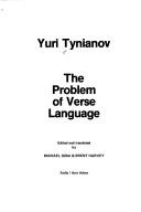 Cover of: The problem of verse language