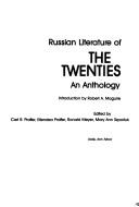 Cover of: Russian literature of the twenties: an anthology