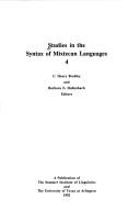 Cover of: Studies in the Syntax of Mixtecan Languages Volume 4 (Publications in Linguistics, No 111) | C. Henry Bradley