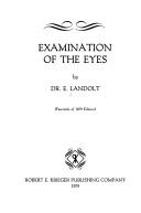 Cover of: Examination of the eyes