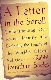 Cover of: A Letter in the Scroll by Jonathan Sacks