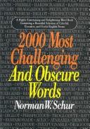 Cover of: 2000 Most Challenging and Obscure Words by Norman W. Schur