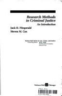 Cover of: Research Methods in Criminal Justice by Jack D. Fitzgerald, Steven M. Cox