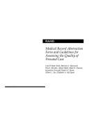 Cover of: Medical record abstraction form and guidelines for assessing the quality of prenatal care