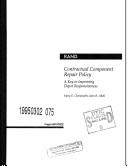 Cover of: Contractual component repair policy: a key to improving depot responsiveness