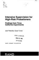 Cover of: Intensive Supervision High-Ris by Petersilia, Joan Petersilia