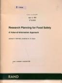 Cover of: Research planning for food safety: a value-of-information approach