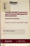 Cover of: Pacer share productivity and personnel management demonstration: second-year evaluation