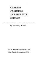 Cover of: Current problems in reference service