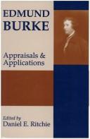 Cover of: Edmund Burke  by Daniel E. Ritchie