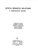 Cover of: Lexical-semantic relations by Evens