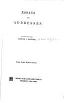 Cover of: Essays and addresses. by Arthur James Balfour Earl of Balfour