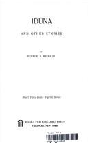 Cover of: Iduna, and other stories.