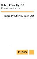Cover of: De Ortu Scientiarum by Robert Kilwardby