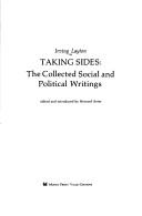 Cover of: Taking sides: the collected social and political writings