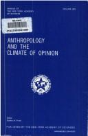 Cover of: Anthropology and the Climate of Opinion/Annals of the New York Academy of Sciences Vol 293 (Annals of the New York Academy of Sciences ; v. 293) by Stanley A. Freed
